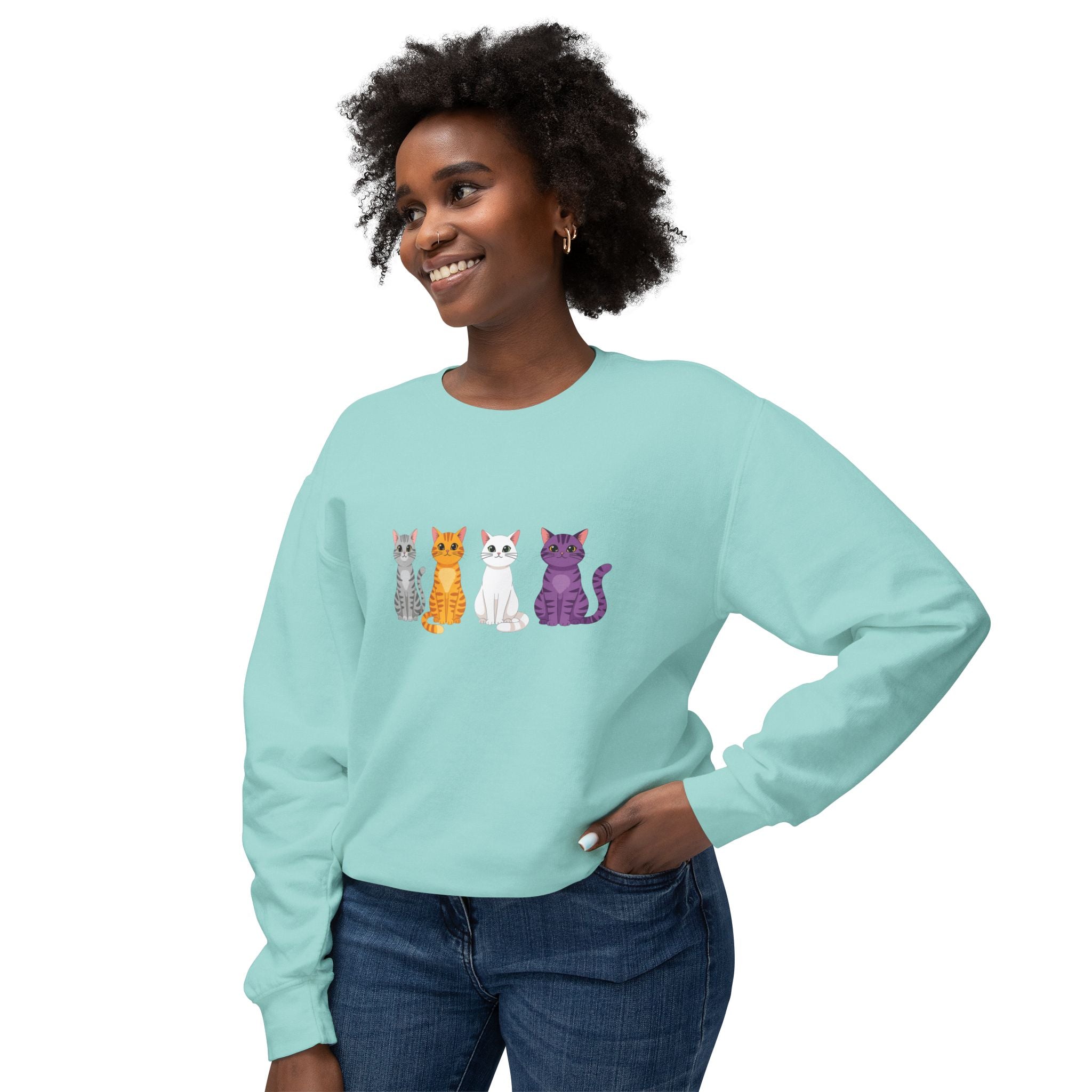 Colorful Cats Crewneck Sweatshirt