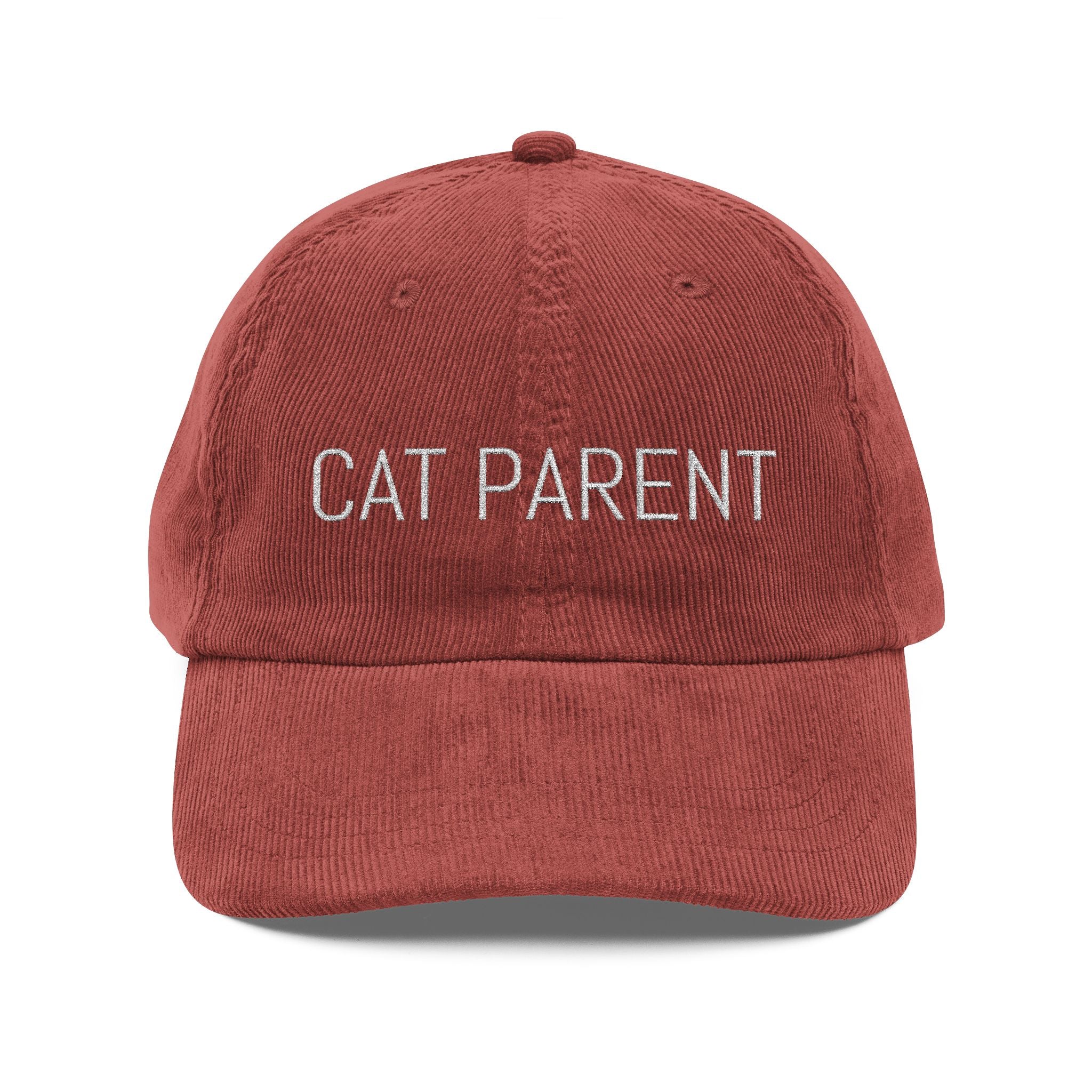 Cat Parent Embroidered Corduroy Cap