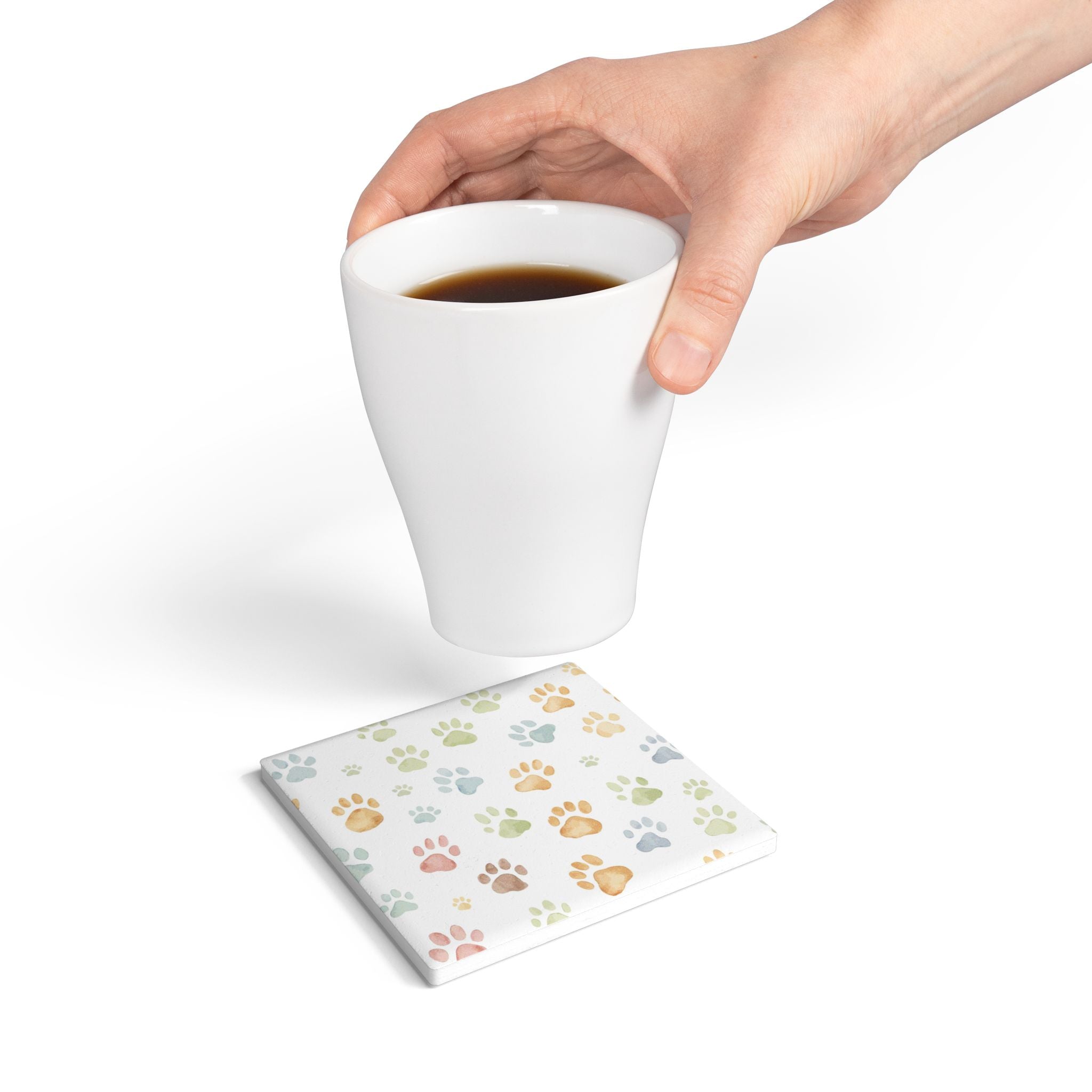 Paw Print Ceramic Coaster