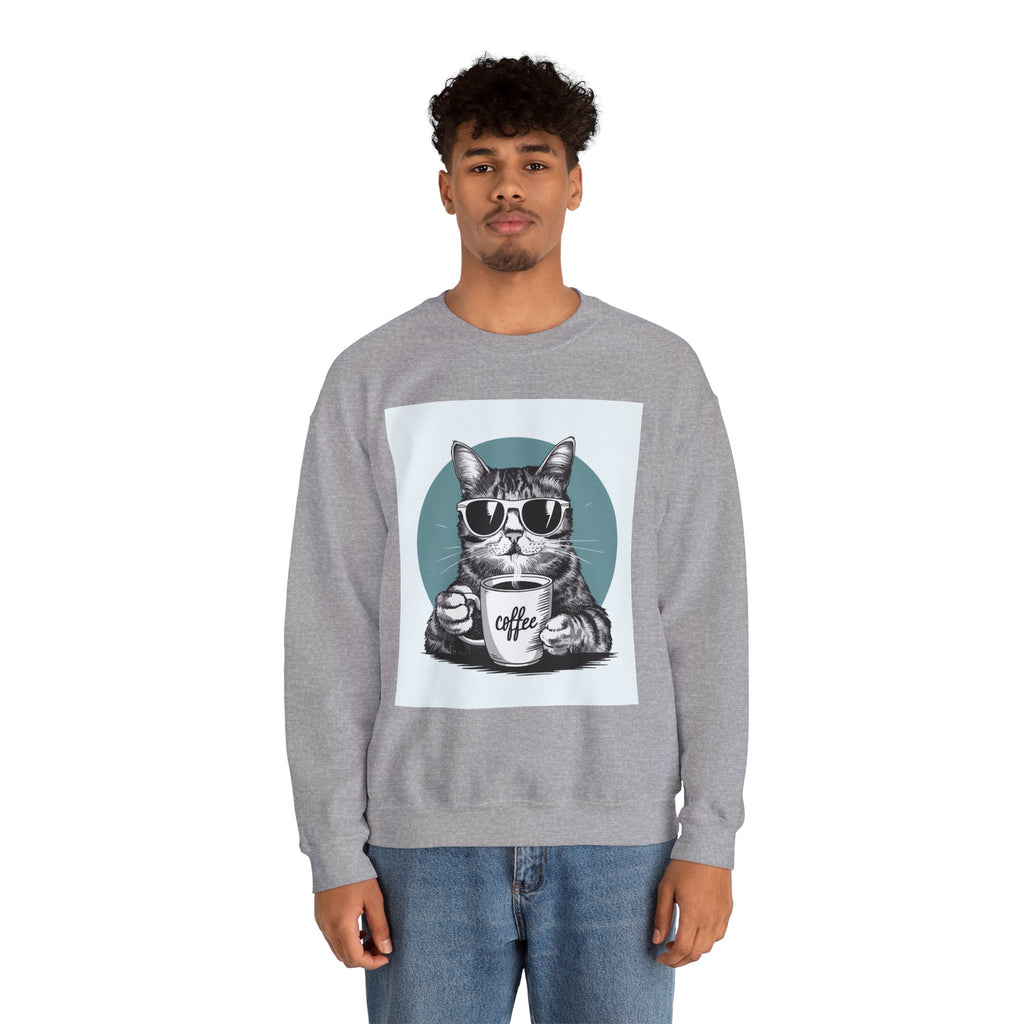Cat with Coffee Sweatshirt