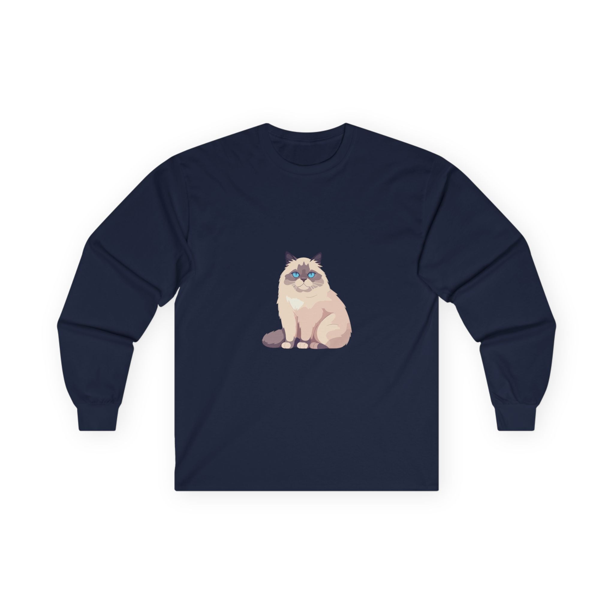 Cat Illustration Long Sleeve Tee