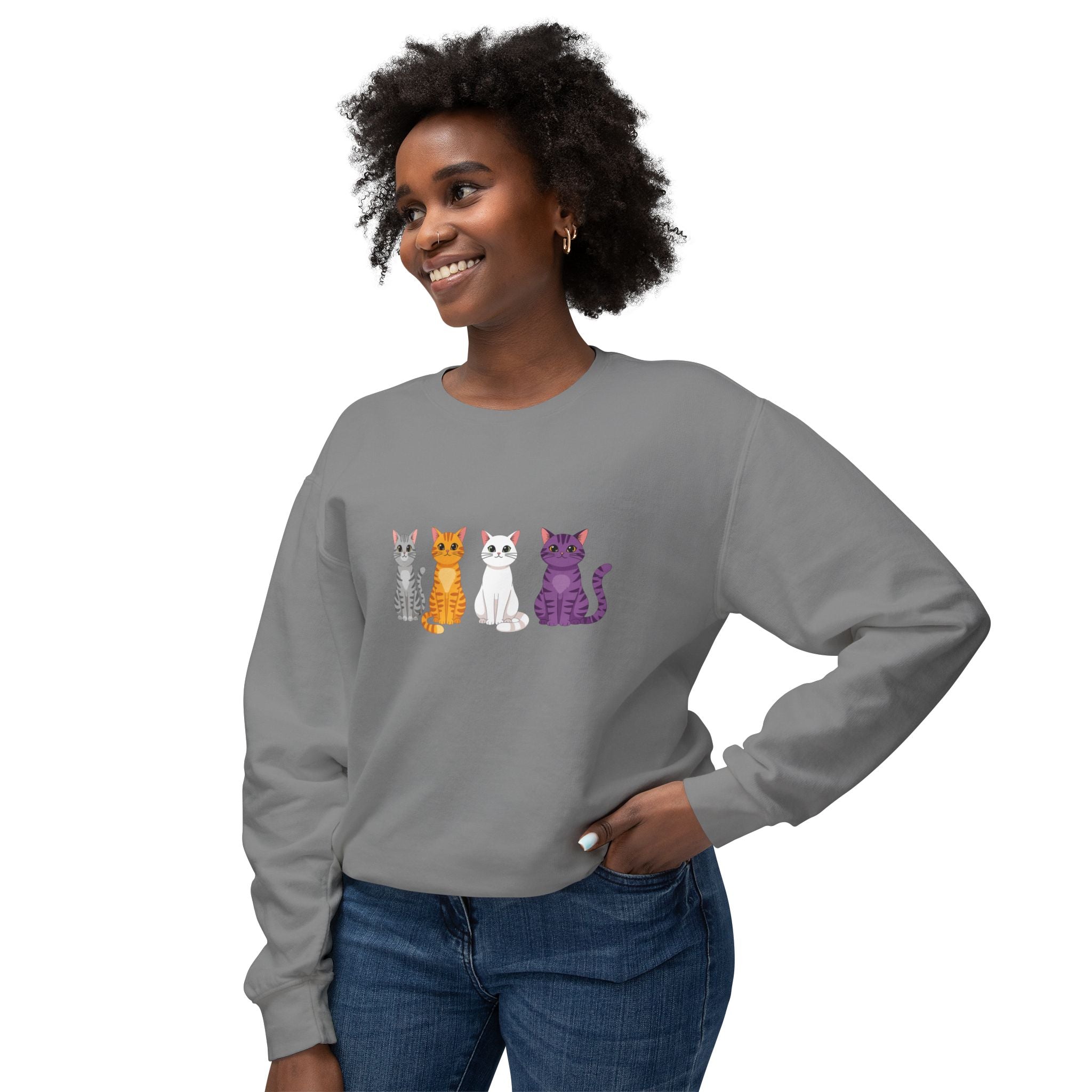 Colorful Cats Crewneck Sweatshirt
