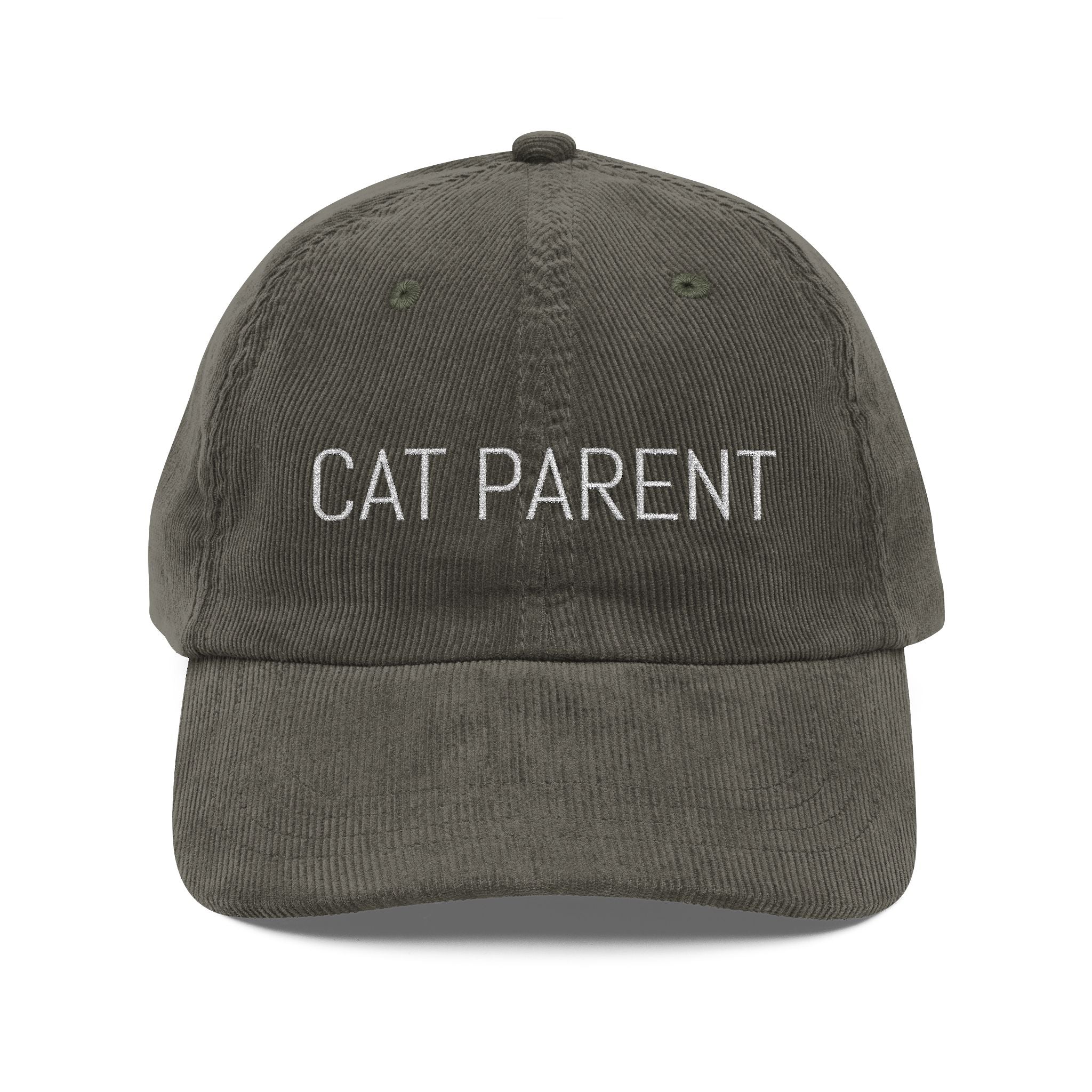 Cat Parent Embroidered Corduroy Cap