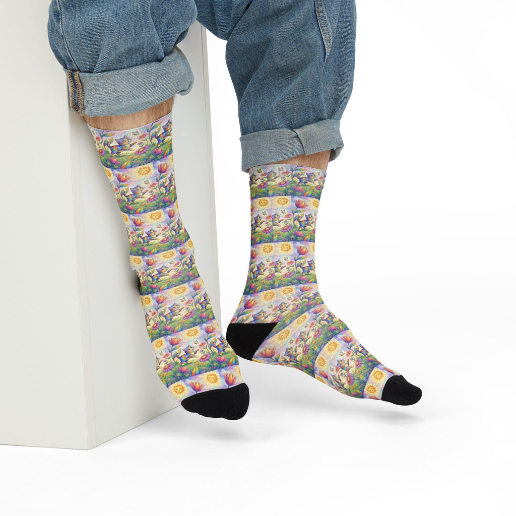 Floral Sunrise Crew Socks