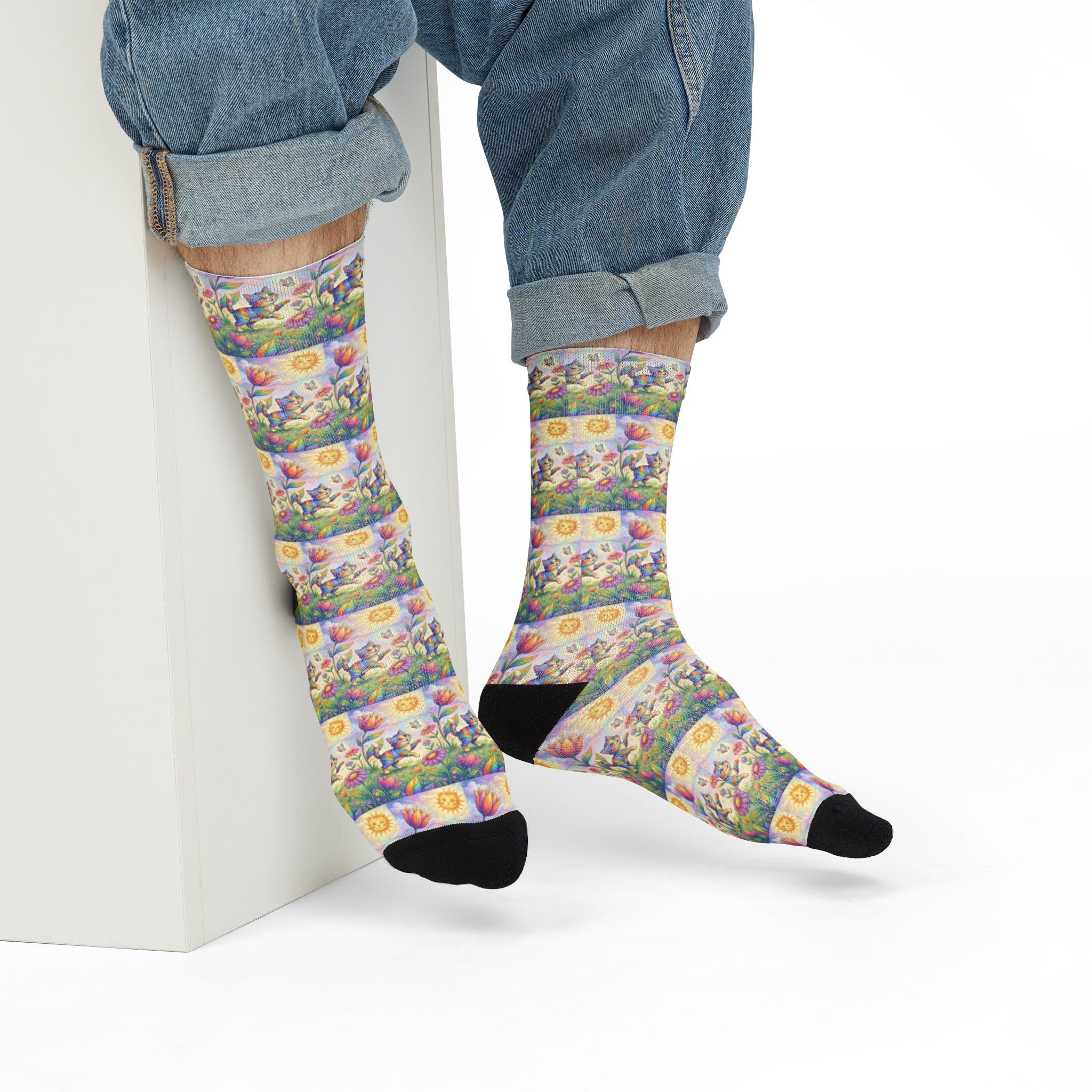 Floral Sunrise Crew Socks
