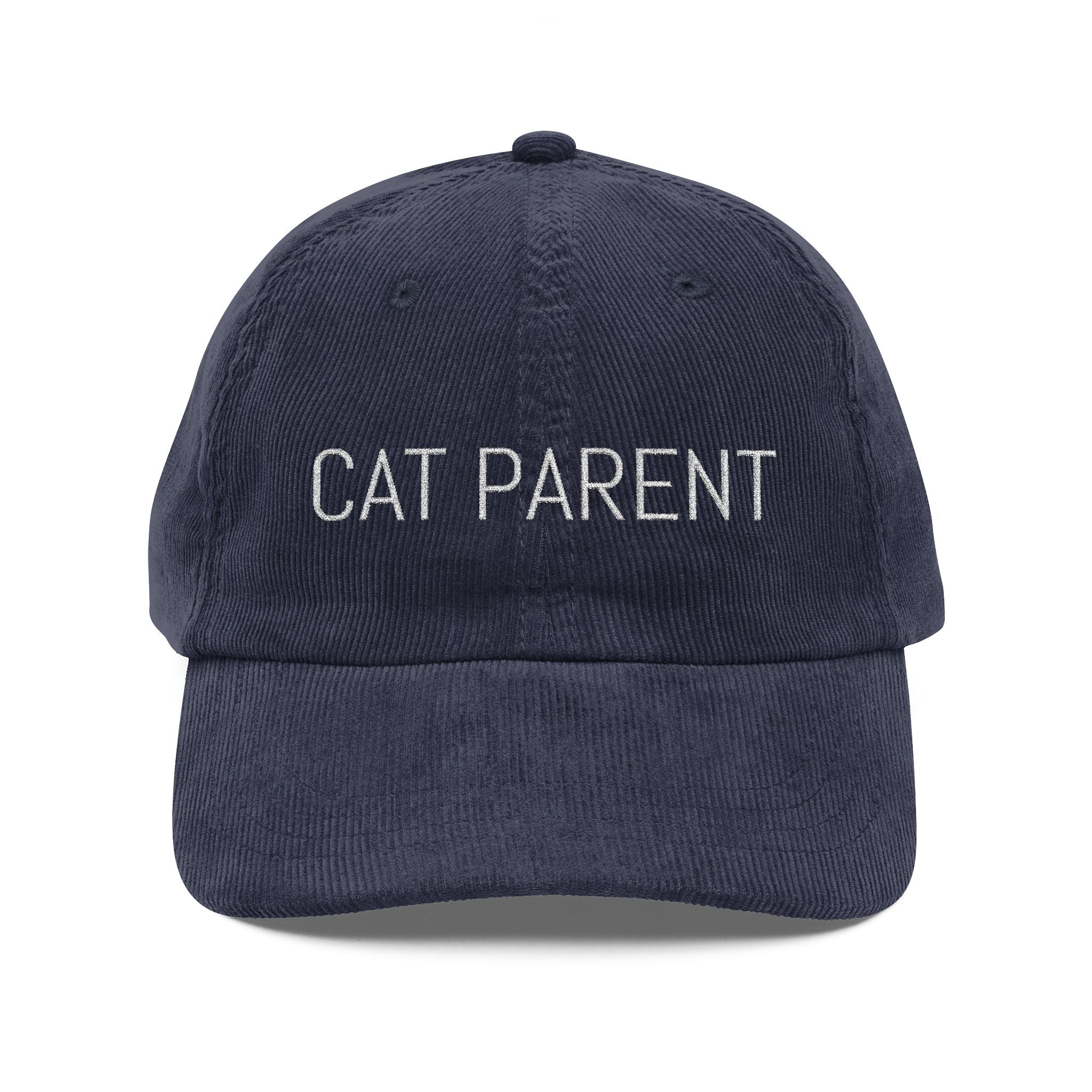 Cat Parent Embroidered Corduroy Cap
