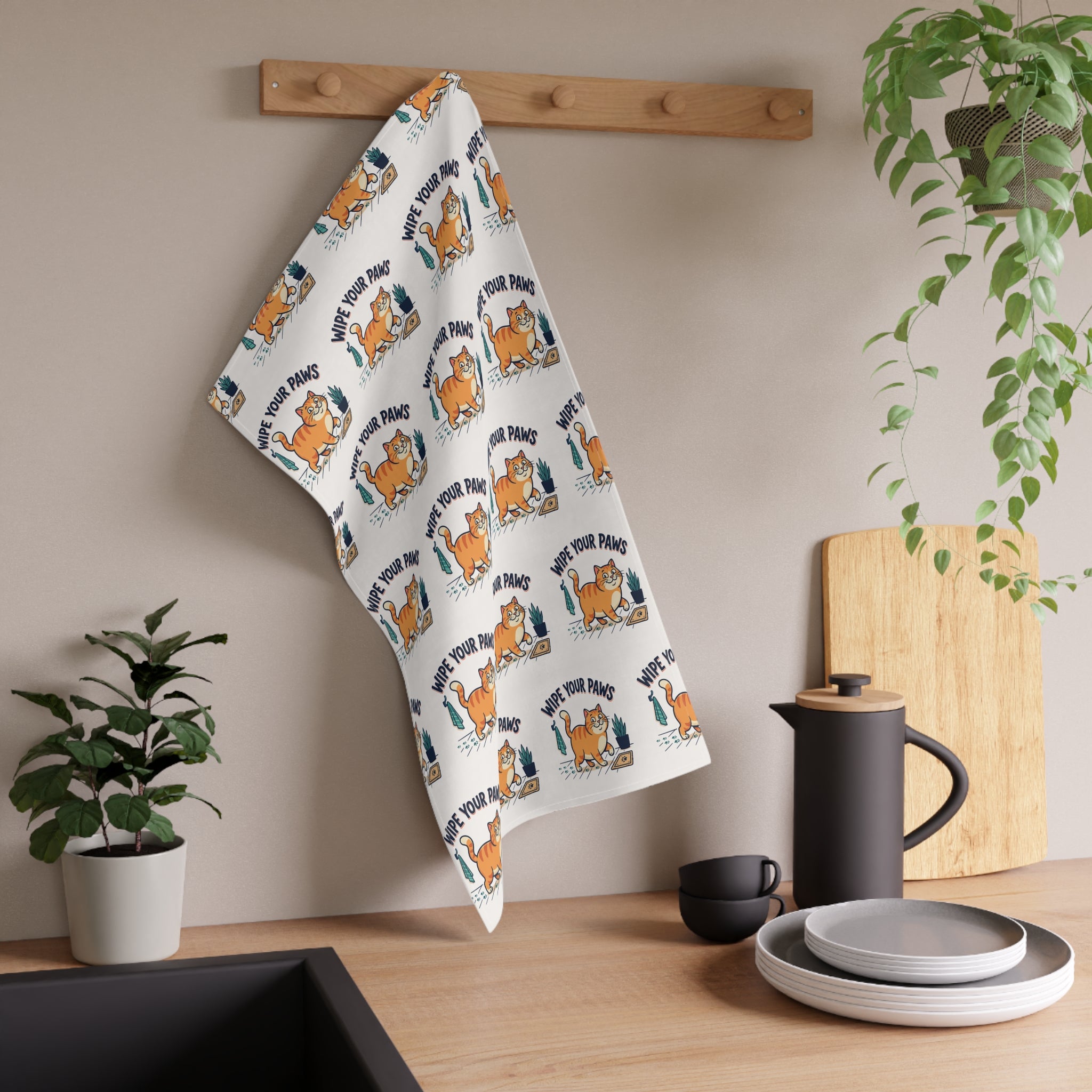 "Wipe Your Paws" Kitchen Towel
