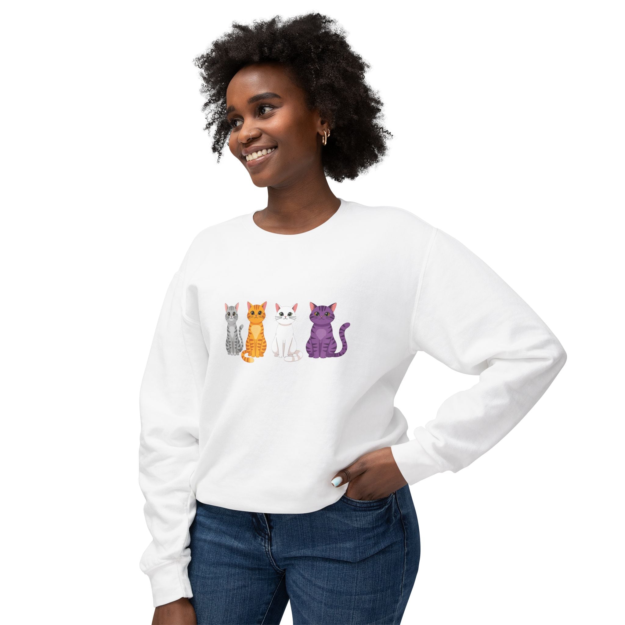 Colorful Cats Crewneck Sweatshirt