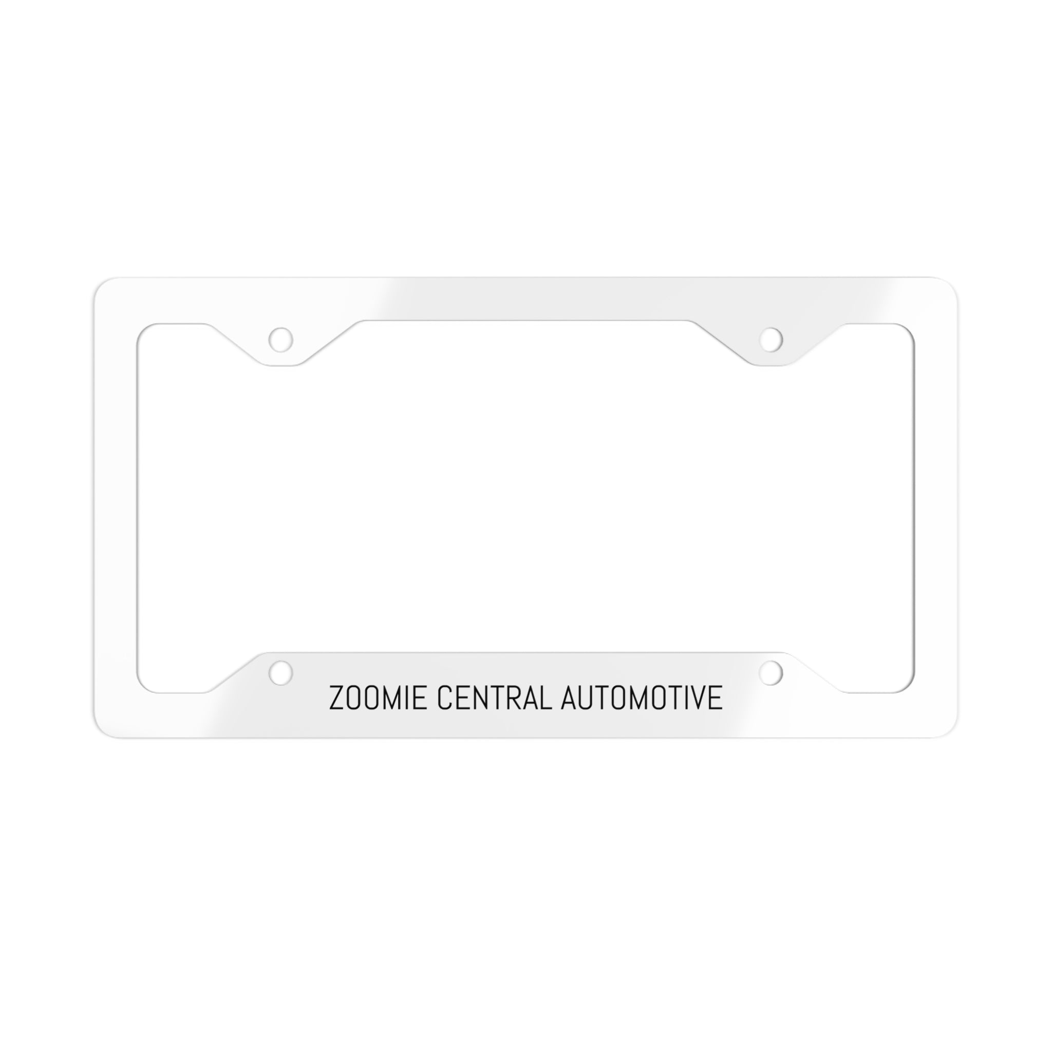 Metal License Plate Frame — "ZOOMIE CENTRAL AUTOMOTIVE"