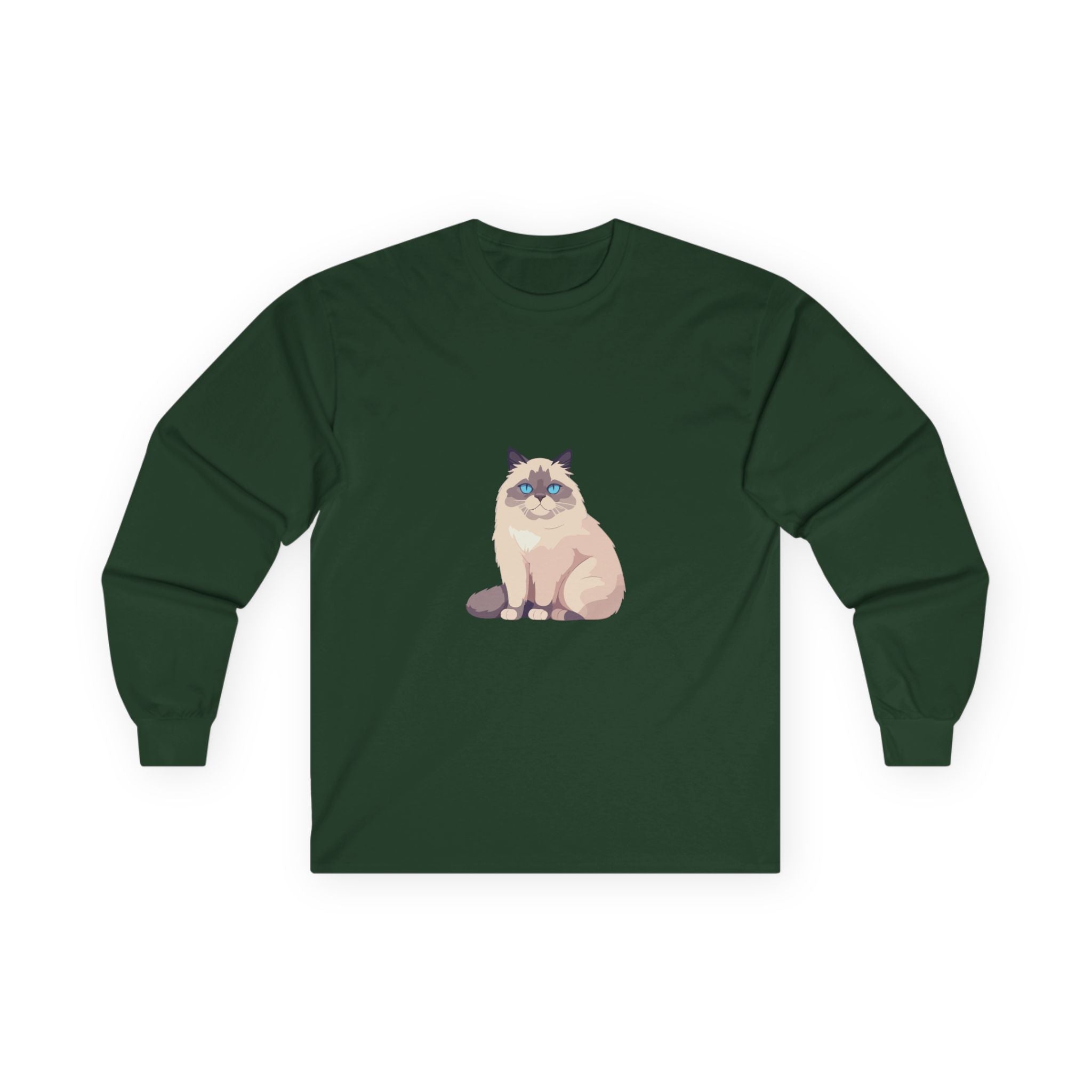 Cat Illustration Long Sleeve Tee