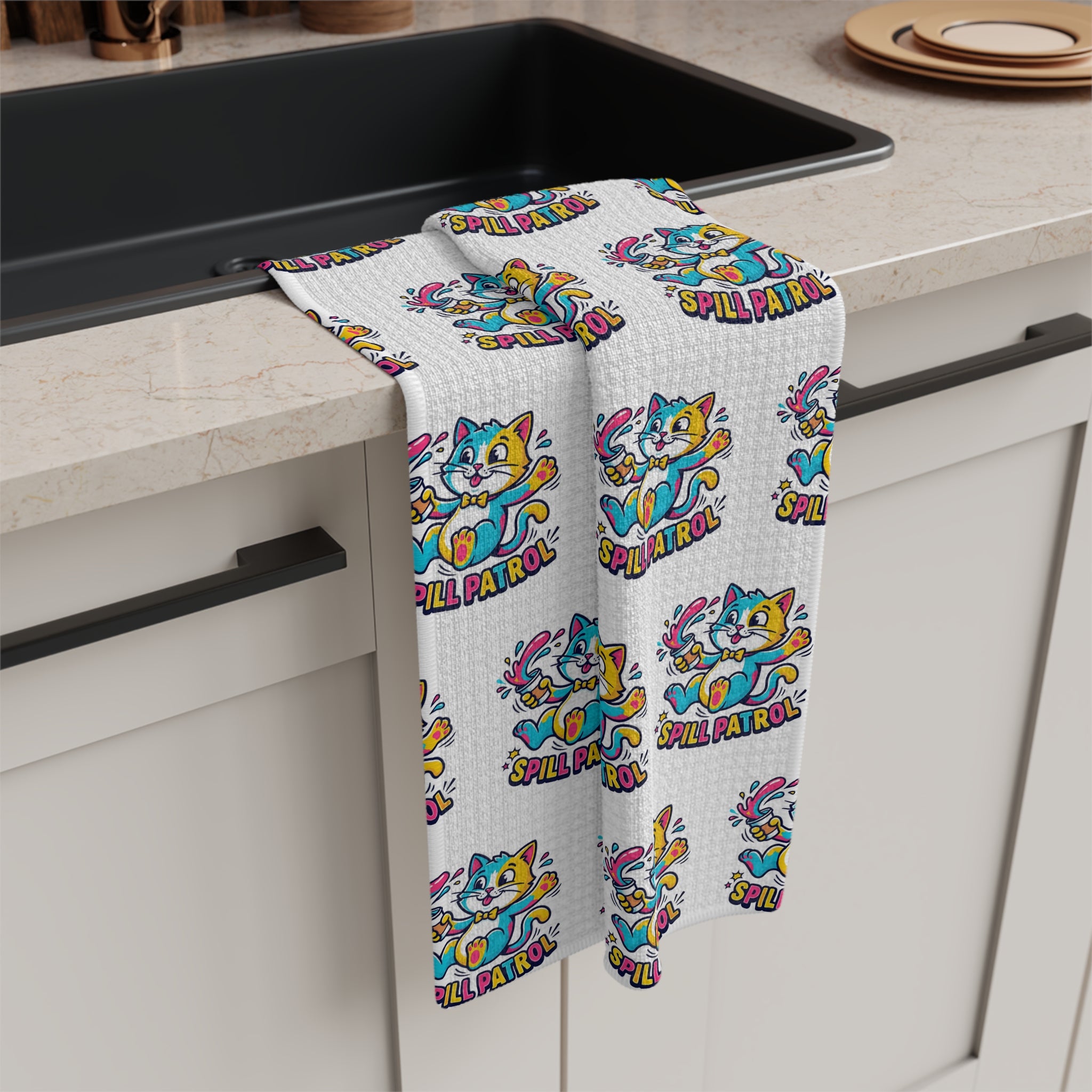 Cat Pattern Microfiber Tea Towel