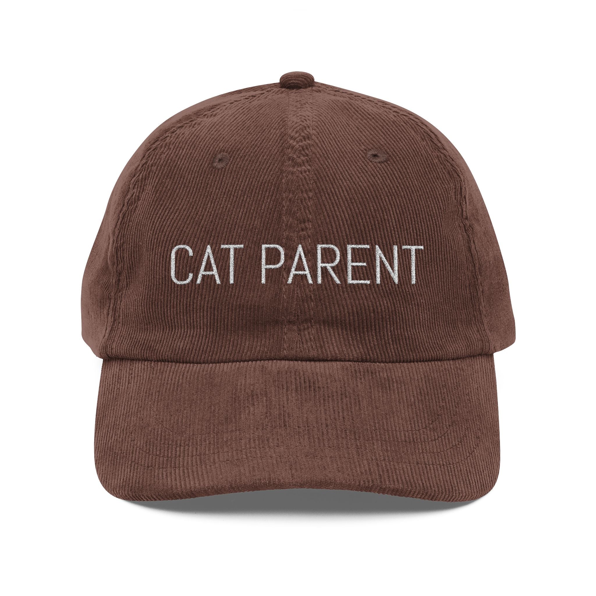 Cat Parent Embroidered Corduroy Cap